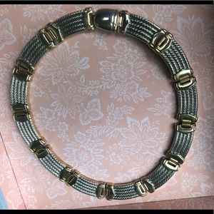 Vintage Statement Necklace 2tone Gold Silver Color